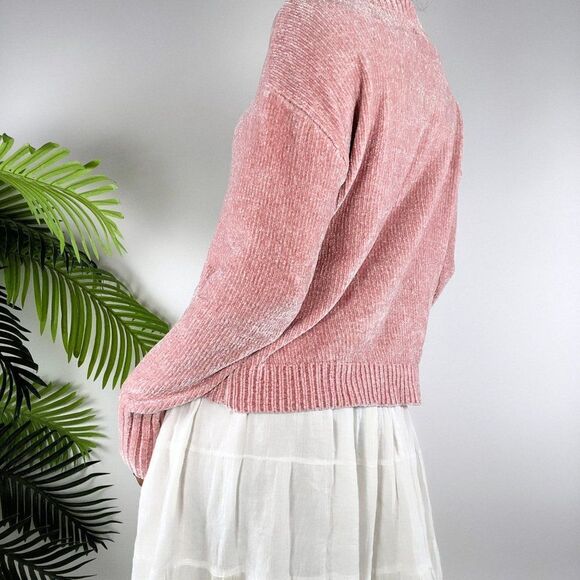 Women's Vintage Y2K Pink Cozy Coquette Cottagecore Casual Knit Sweater Top / M - Picture 2 of 6